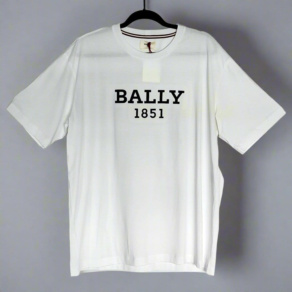 Bally Apparel & Accessories > Clothing > Shirts & Tops Bally Embroidered 1851 White XXL Men's T-Shirt Bally Embroidered 1851 Designer Men's White T-Shirt - XXL