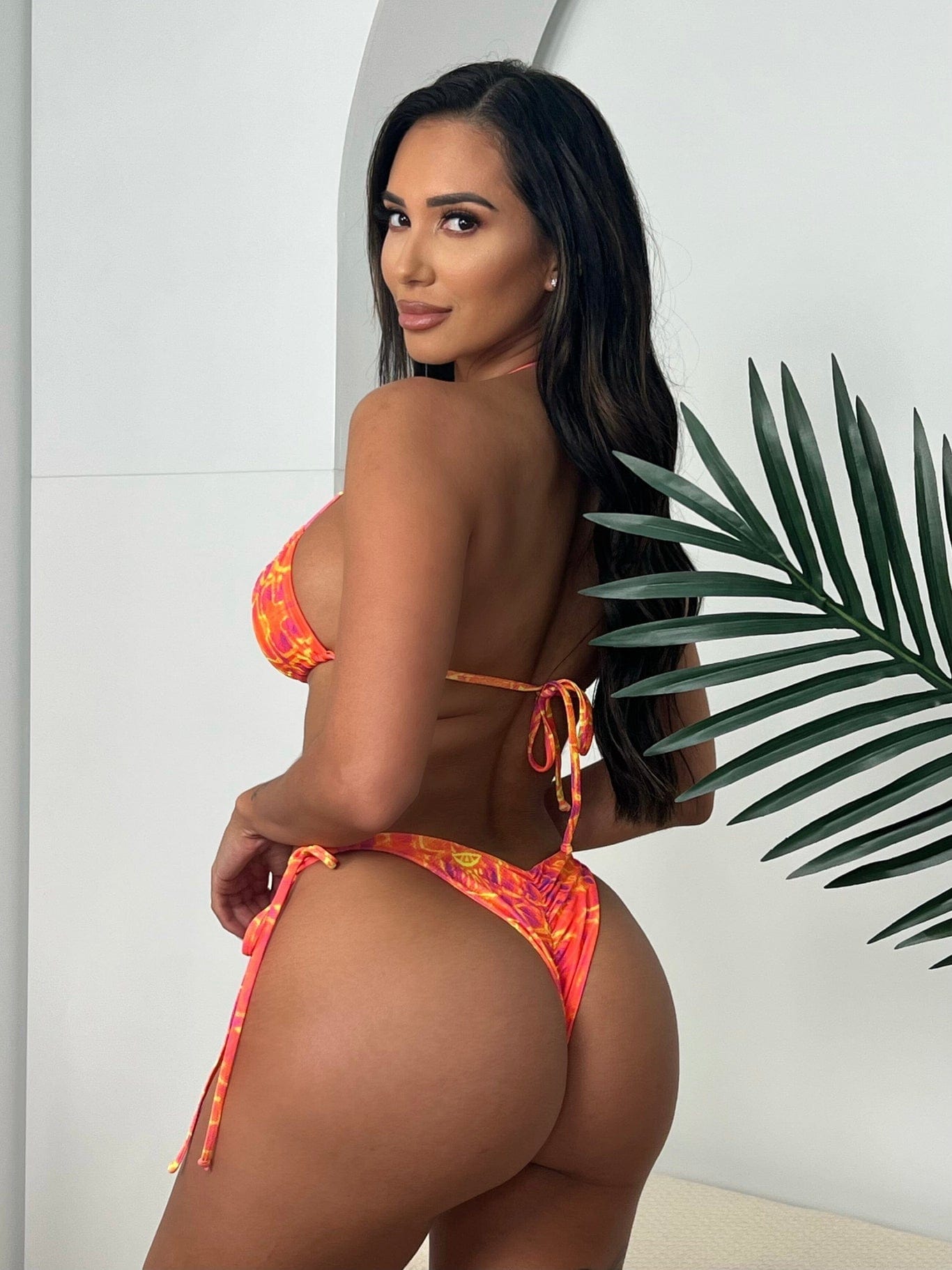 Berry Beachy Swimwear Apparel & Accessories > Clothing > Swimwear Lava Triangle Top & Tie Side Cheeky Scrunch Bottom Bikini (Plus Sizes Available) 2024 Sexy Berry Beachy Swimwear Lava Triangle Top & Cheeky Bikini