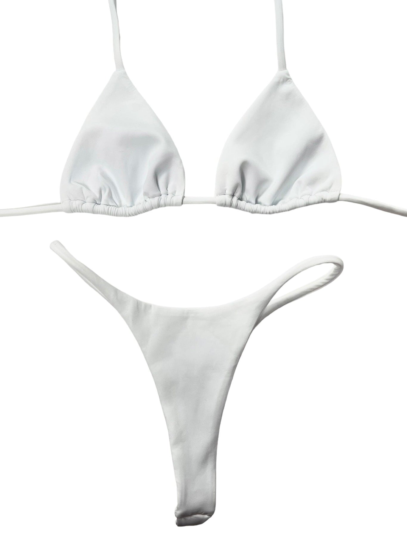 Berry Beachy Swimwear Apparel & Accessories > Clothing > Swimwear White Seamless Triangle Top & Dipped Seamless Thong Bottom Bikini 2023 White Black Triangle Top G-String Thong Seamless Bikini