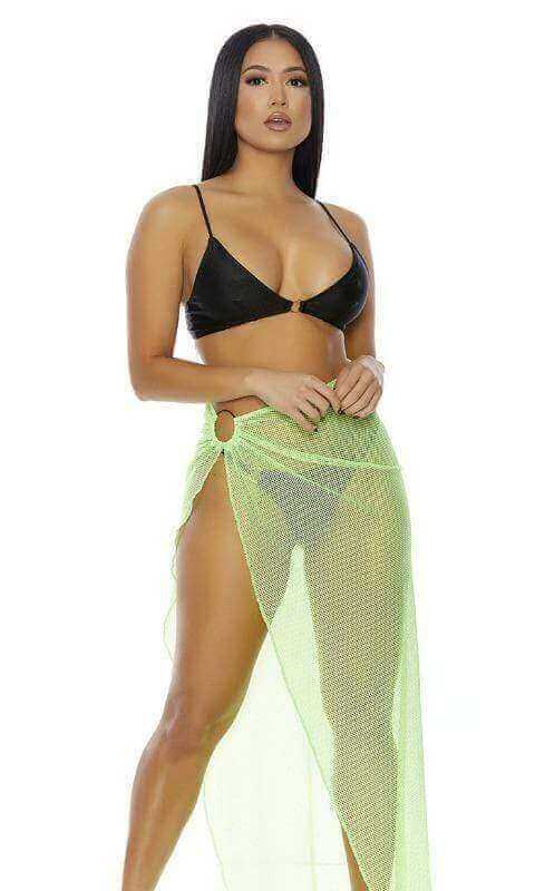 Forplay Apparel & Accessories > Clothing > Swimwear Black Sheer Mesh Skirt Cover-Up (Many Colors Available)