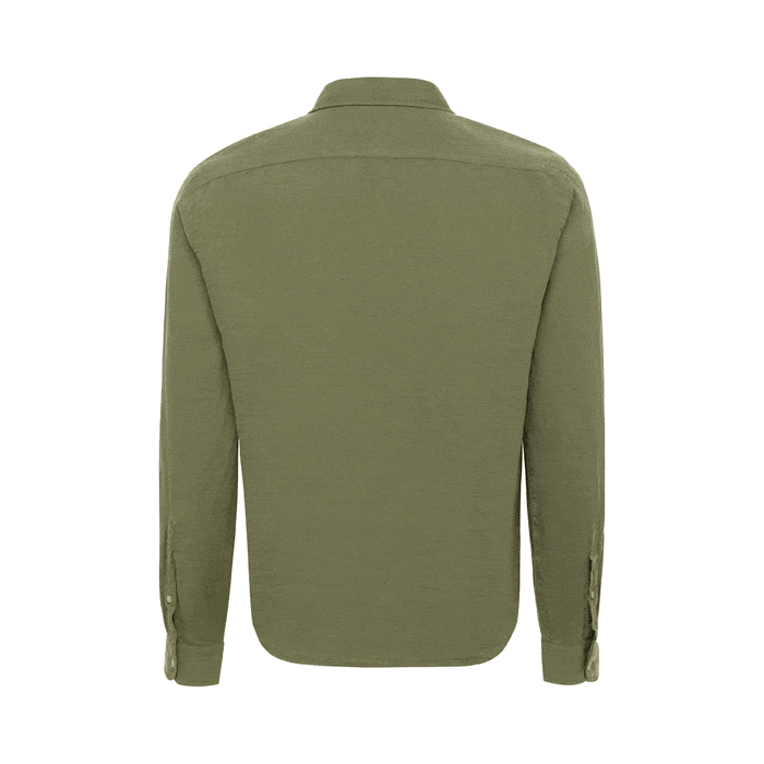 Le Club Apparel & Accessories > Clothing > Shirts & Tops Army Green Peter Linen Long Sleeve Men's Shirt 2024 Le Club Original Army Green Peter Linen Long Sleeve Shirt