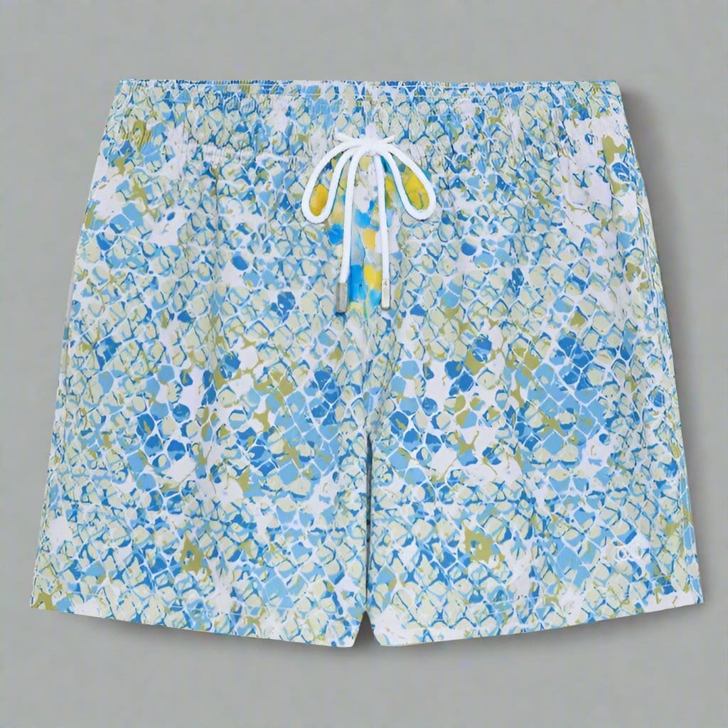 Le Club Apparel & Accessories > Clothing > Shorts 4.25 Inches / Small Blue Cobe Print Men's Swim Trunk Board Shorts 2024 Blue Cobe Men's Swim Trunk Board Shorts Le Club Original