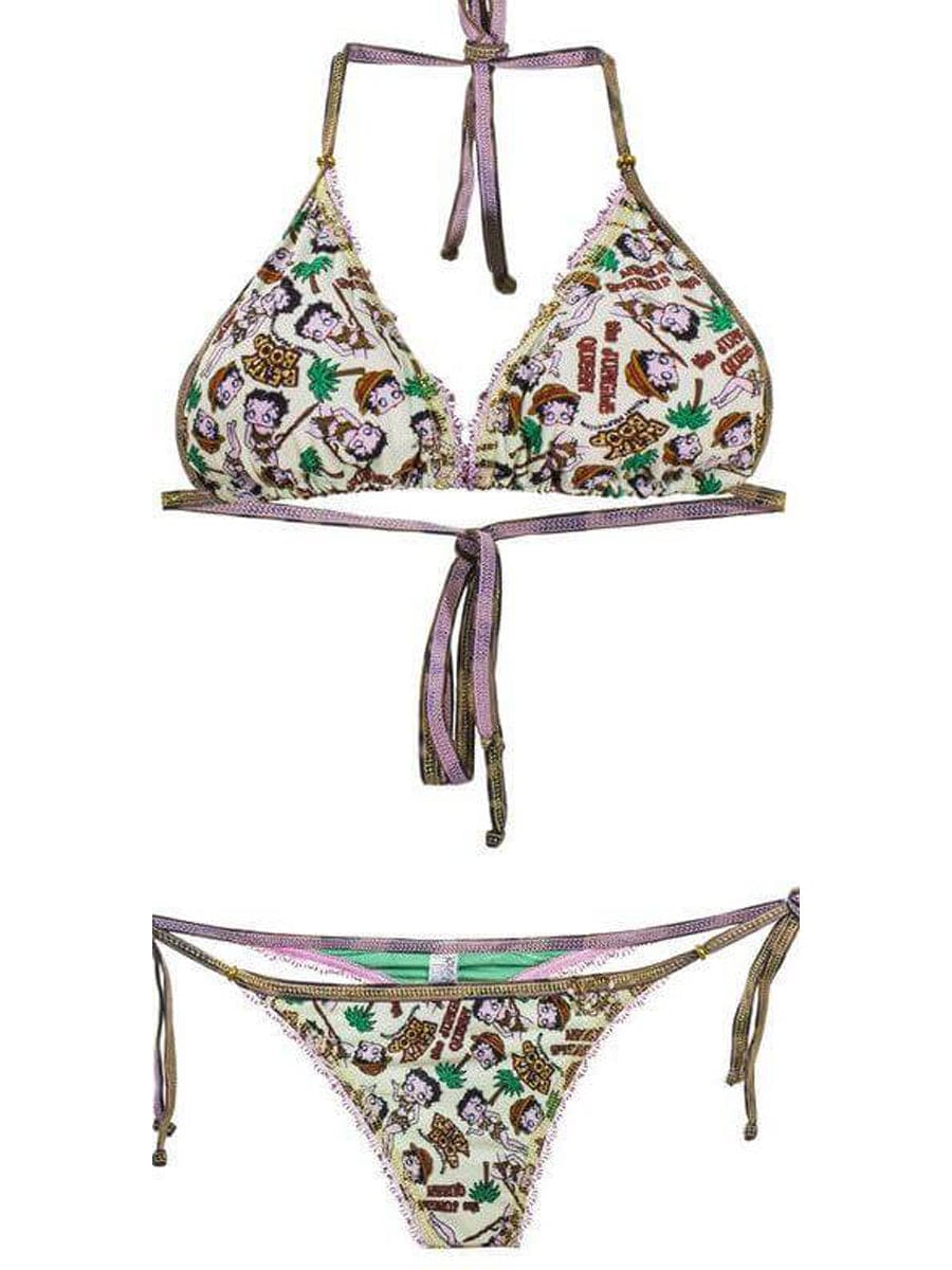 Montoya Apparel & Accessories > Clothing > Swimwear One Size / Print Liliana Montoya Brasilerita Ivory Betty Boop Triangle Top & Micro Thong Bikini 2023 Montoya Swimwear Betty Boop Thong G-string Micro Bikini