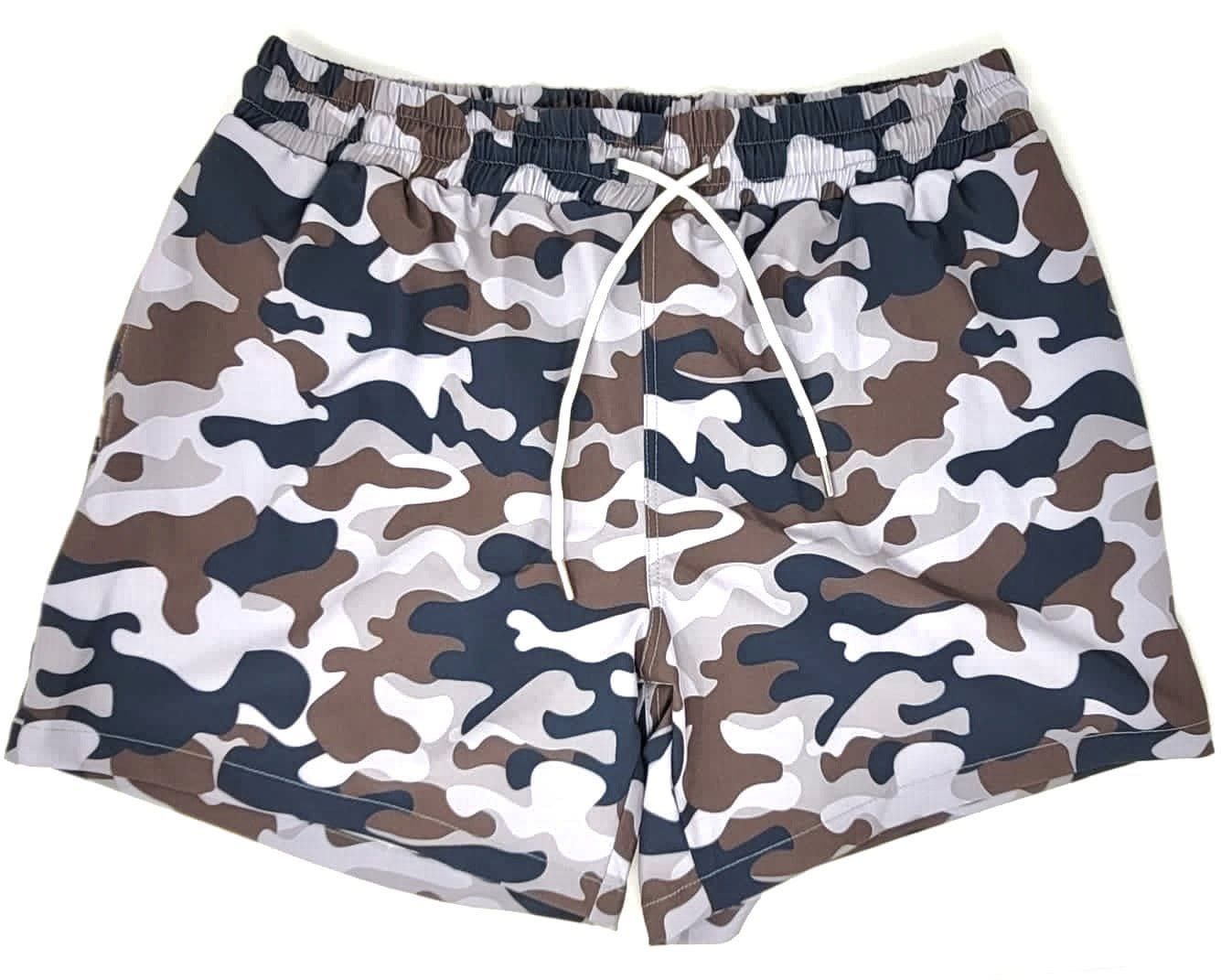 Papi Swim Apparel & Accessories > Clothing > Swimwear Men's Forest Camo Cadet 4-Way Stretch Fabric Swim Trunk 5.5" & 7.5" Inseam 2024 Papi Swim Men's Forest Camo Cadet Swim Trunks Board Shorts