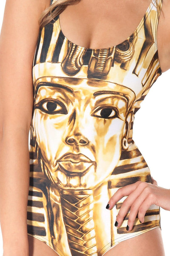 SoHot Swimwear Apparel & Accessories > Clothing > Swimwear One Size / PRINT Egyptian Sphinx Themed One Piece Swimsuit 2023 Egyptian Sphinx Themed One Piece Swimsuit Halloween Costume