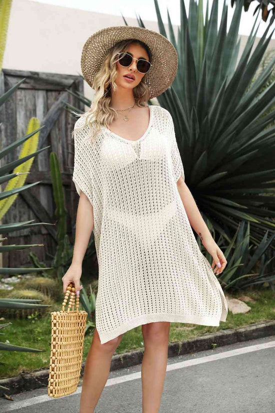 Trendsi Apparel & Accessories > Clothing > Dresses Openwork Side Slit Cover-Up Dress