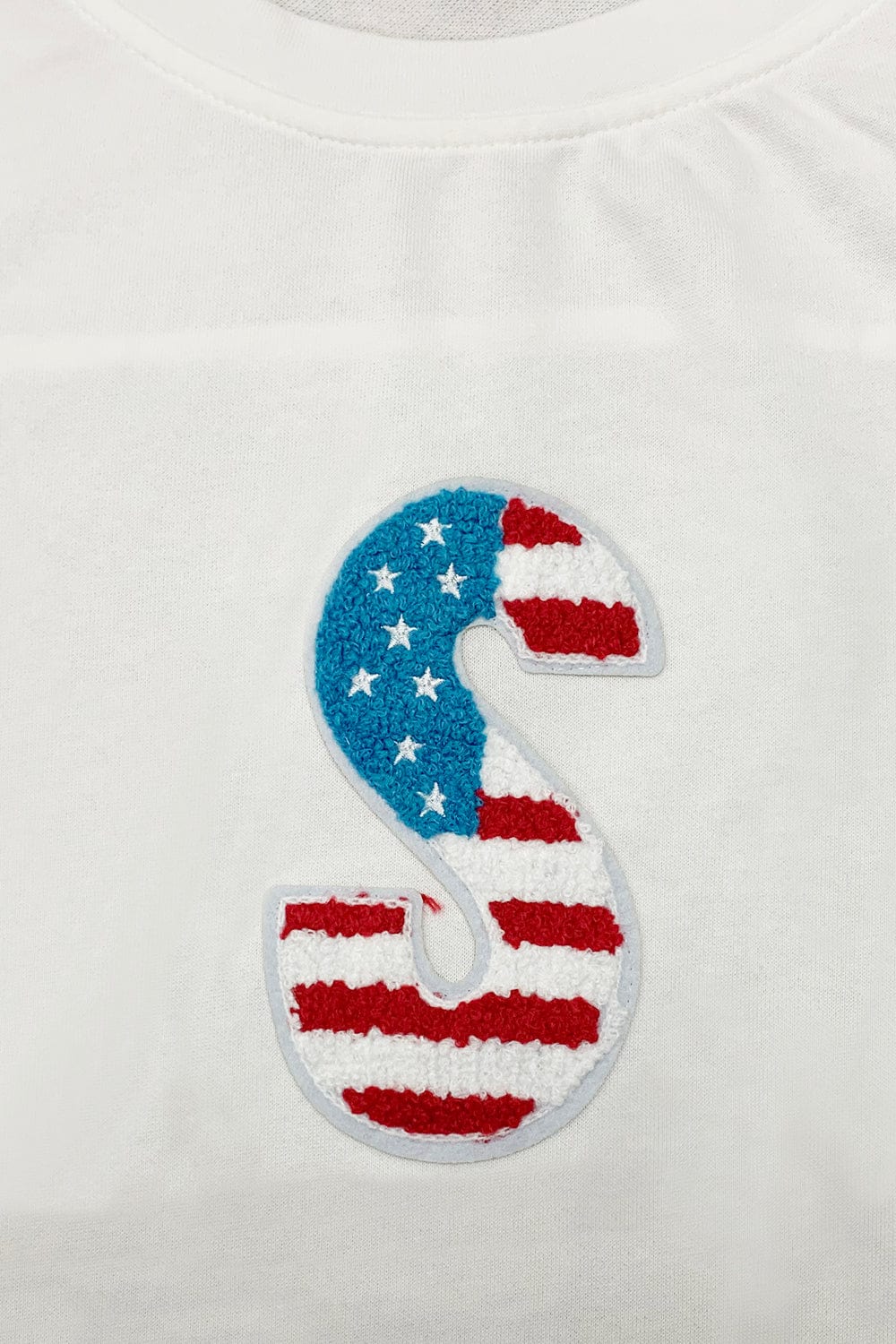 Trendsi Apparel & Accessories > Clothing > Pants White USA American Flag Print Round Neck Short Sleeve Women's Casual T-Shirt