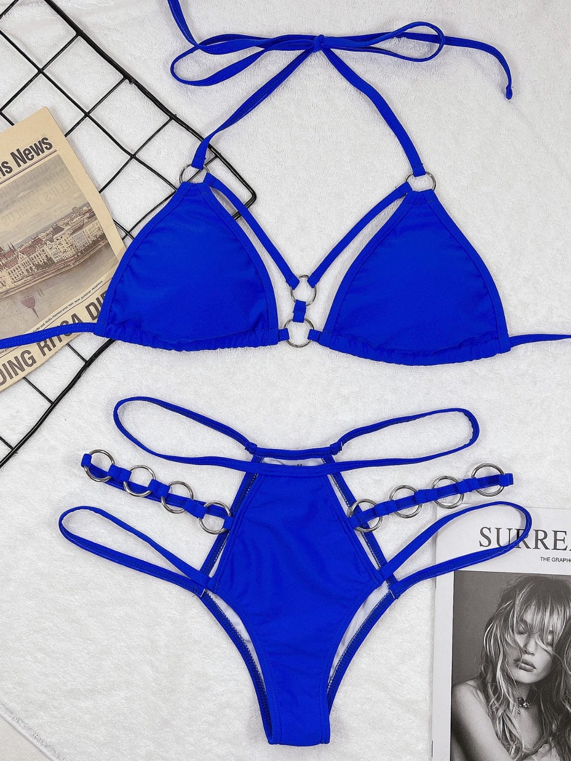 Trendsi Apparel & Accessories > Clothing > Swimwear Cutout Halter Neck Two-Piece Bikini Set 2024 Cutout Halter Neck Two-Piece Bikini Set