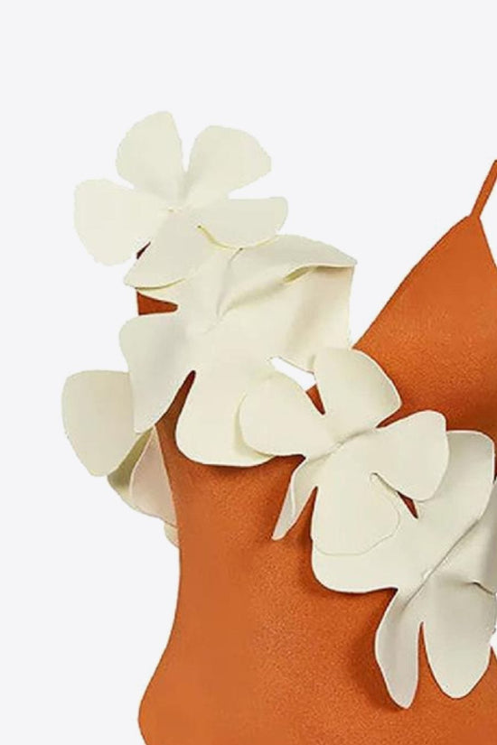 Trendsi Apparel & Accessories > Clothing > Swimwear Flower Contrast One-Piece Swimsuit