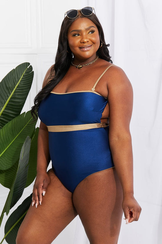 Trendsi Apparel & Accessories > Clothing > Swimwear Marina West Swim Wave Break Contrast Trim One-Piece