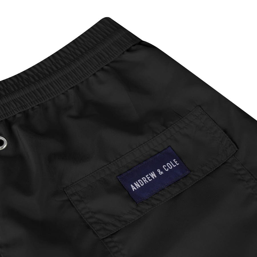 Andrew & Cole Apparel & Accessories > Clothing > Swimwear Men's Black Swim Trunk Shorts 2023 Andrew & Cole Men's Designer Black Swim Trunks Shorts