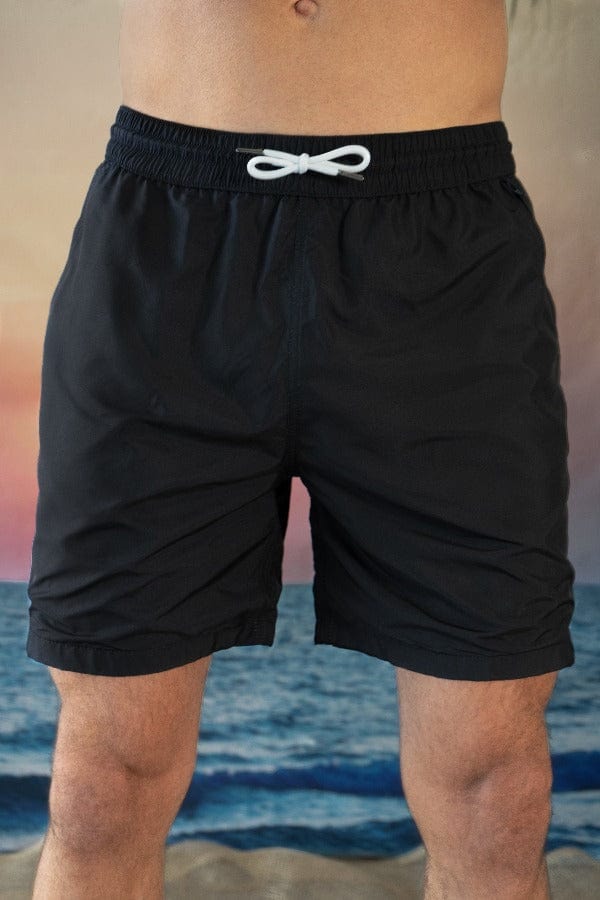 Andrew & Cole Apparel & Accessories > Clothing > Swimwear Men's Black Swim Trunk Shorts 2023 Andrew & Cole Men's Designer Black Swim Trunks Shorts