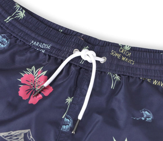 Andrew & Cole Apparel & Accessories > Clothing > Swimwear Men's Blue Maui Swim Trunk Shorts 2023 Andrew & Cole Men's Designer Blue Maui Swim Trunks