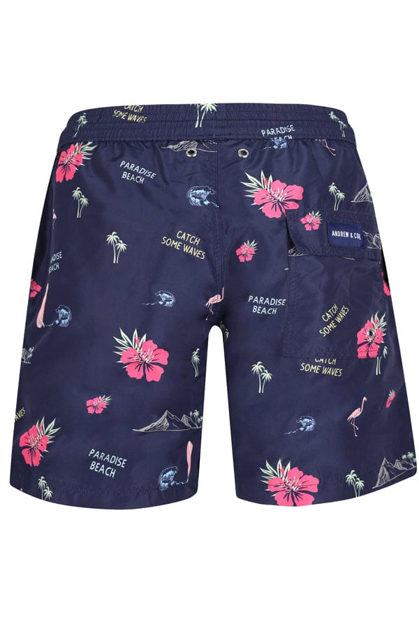 Andrew & Cole Apparel & Accessories > Clothing > Swimwear Men's Blue Maui Swim Trunk Shorts 2023 Andrew & Cole Men's Designer Blue Maui Swim Trunks