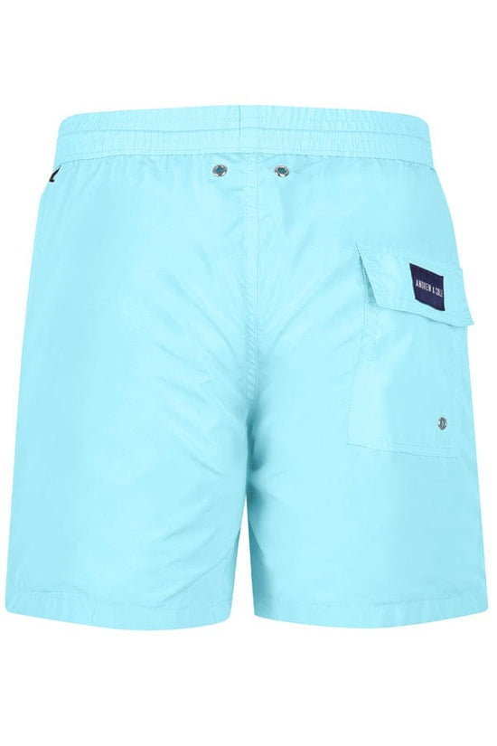 Andrew & Cole Apparel & Accessories > Clothing > Swimwear Men's Light Blue Swim Trunk Shorts 2023 Andrew & Cole Men's Designer Light Blue Swim Trunks Shorts