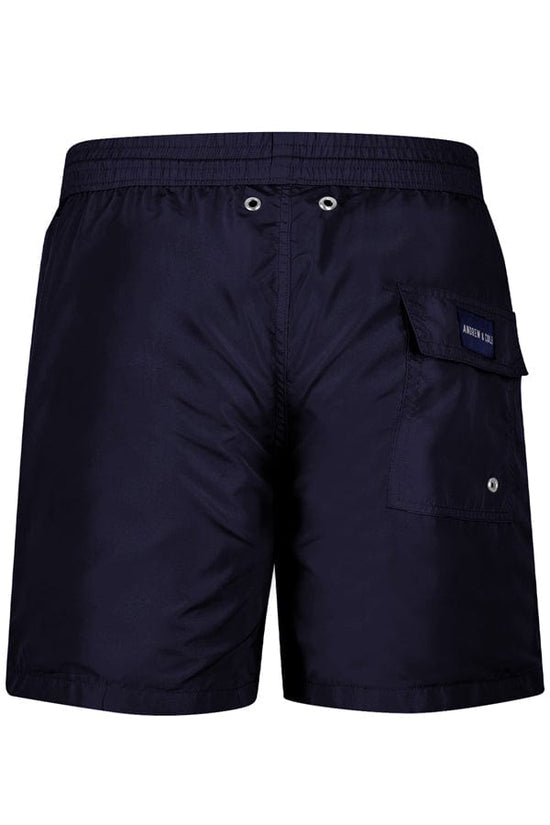 Andrew & Cole Apparel & Accessories > Clothing > Swimwear Men's Navy Blue Swim Trunk Shorts 2023 Andrew & Cole Men's Designer Navy Blue Swim Trunks Shorts