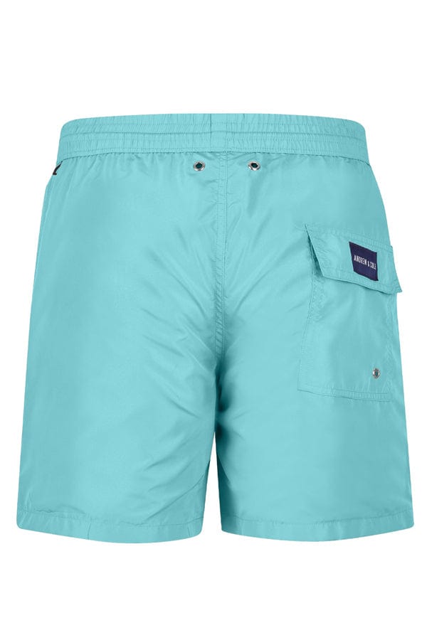 Andrew & Cole Apparel & Accessories > Clothing > Swimwear Men's Petrol Blue Swim Trunk Shorts 2023 Andrew Cole Men's Designer Petrol Blue Swim Trunks Shorts