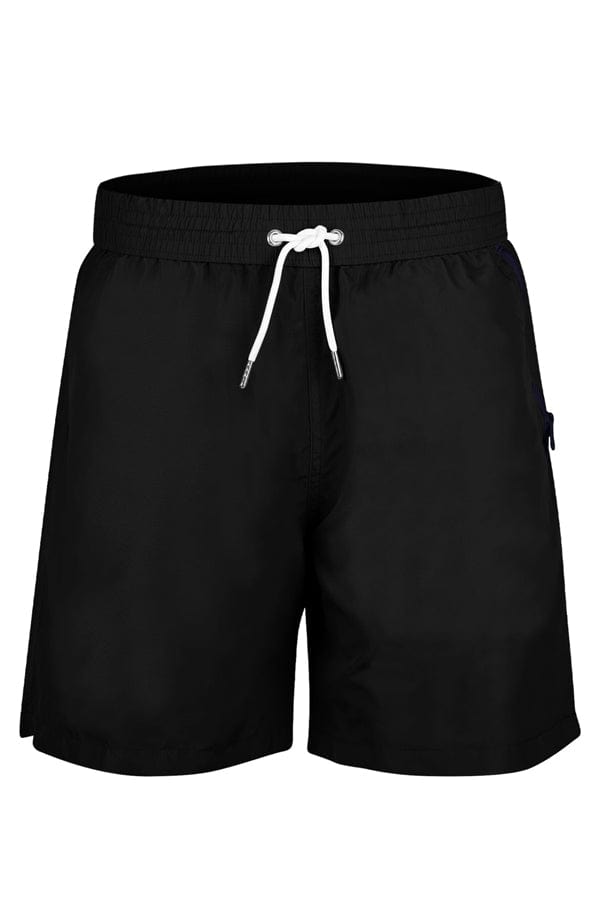 Andrew & Cole Apparel & Accessories > Clothing > Swimwear Small / Black Men's Black Swim Trunk Shorts 2023 Andrew & Cole Men's Designer Black Swim Trunks Shorts