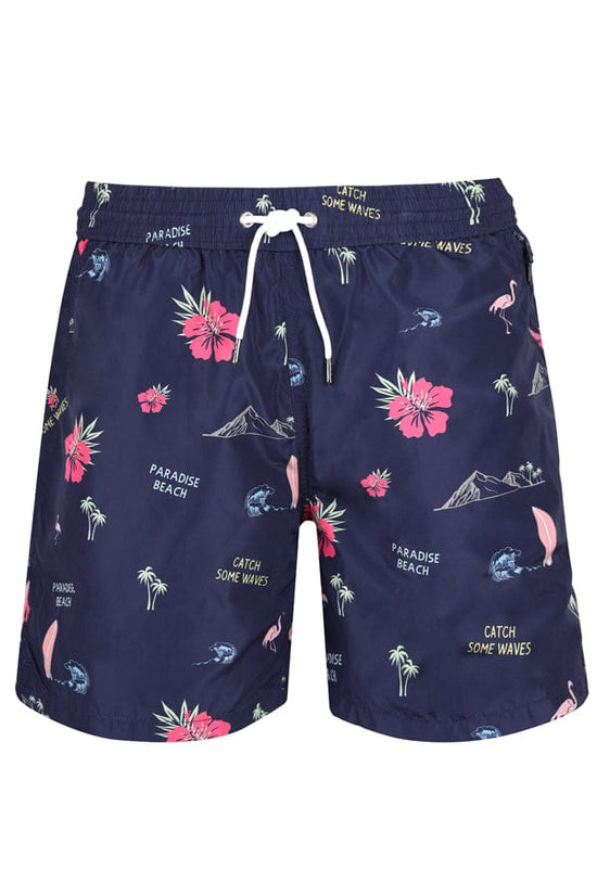 Andrew & Cole Apparel & Accessories > Clothing > Swimwear Small / Blue Men's Blue Maui Swim Trunk Shorts 2023 Andrew & Cole Men's Designer Blue Maui Swim Trunks