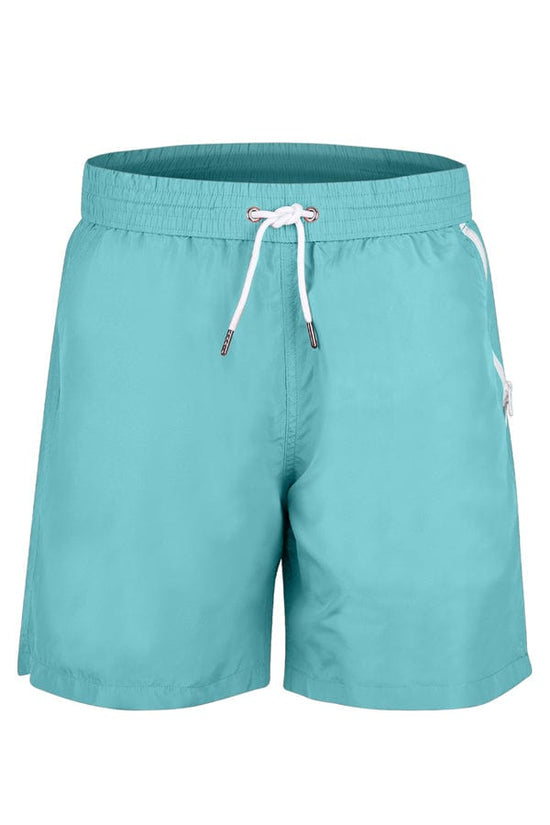 Andrew & Cole Apparel & Accessories > Clothing > Swimwear Small / Blue Men's Petrol Blue Swim Trunk Shorts 2023 Andrew Cole Men's Designer Petrol Blue Swim Trunks Shorts