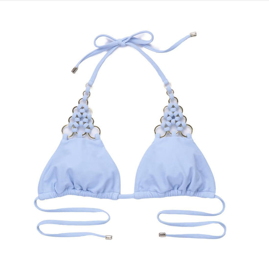 Beach Bunny Apparel & Accessories > Clothing > Swimwear Beach Bunny Powder Blue Ireland Ring Triangle Top Swim Separate