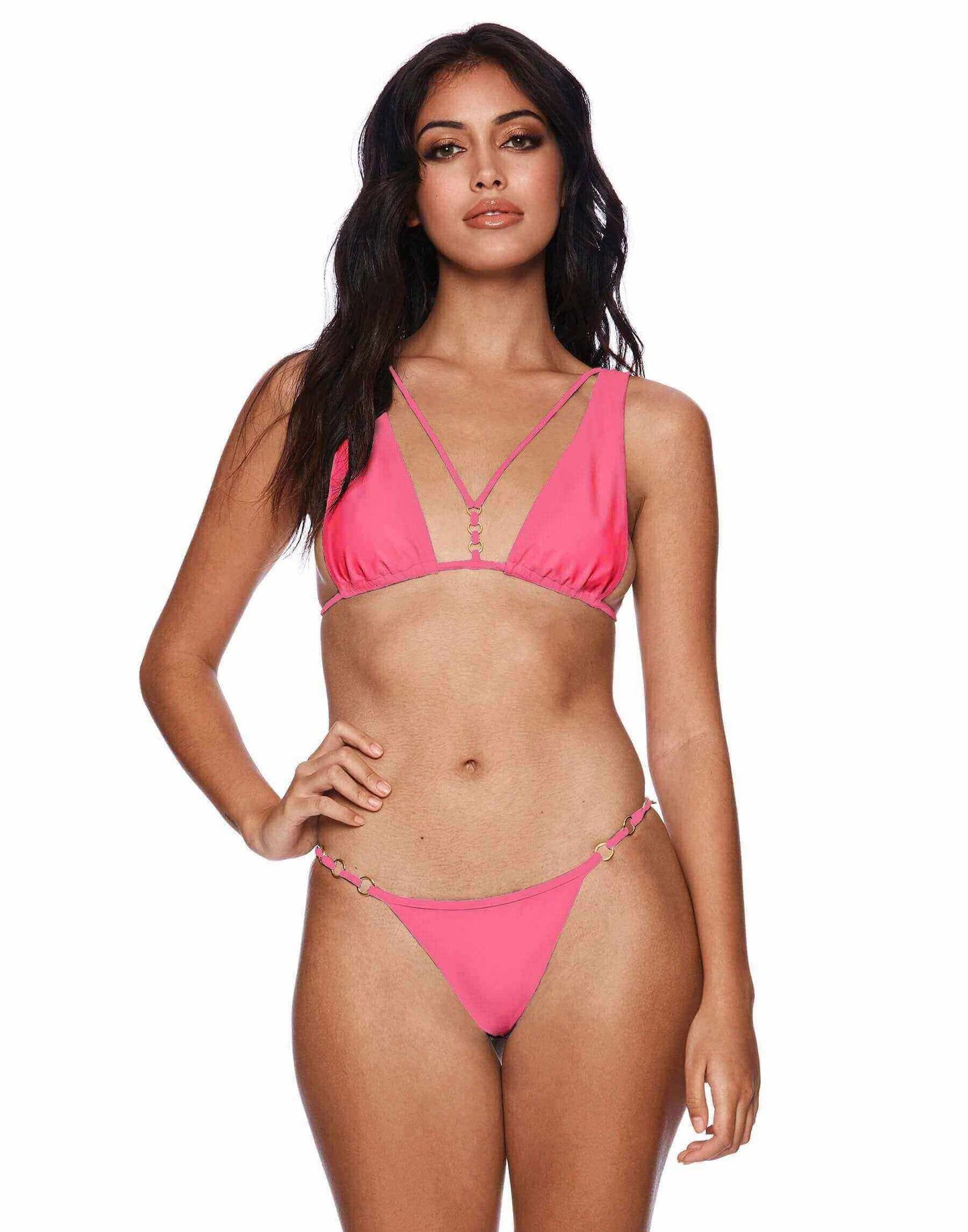 Beach Bunny Apparel & Accessories > Clothing > Swimwear Large / Medium / Pink Beach Bunny Ireland Barbie High Apex Top & Tango Bottom Bikini Set Beach Bunny Swimwear Ireland Barbie High Apex Tango Bikini Swimsuit Set