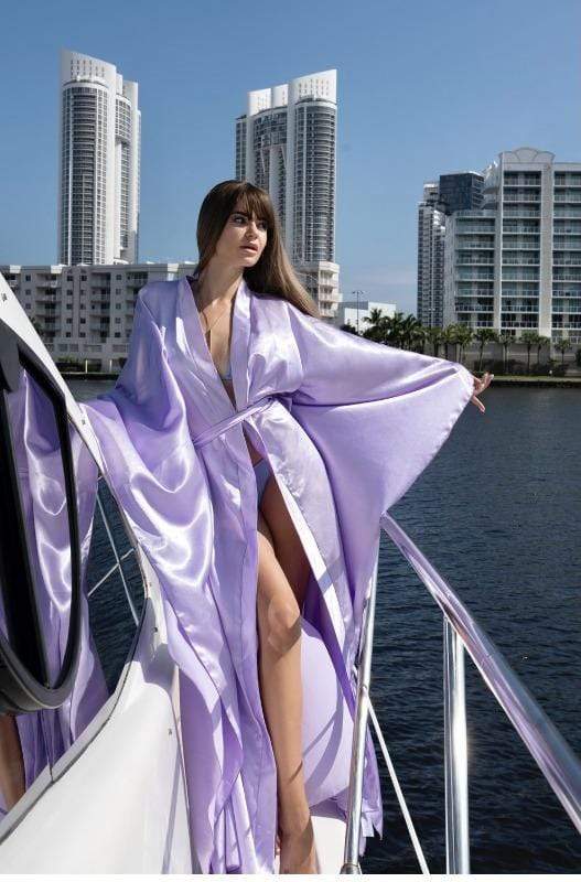 Cioccolato Couture Apparel & Accessories > Clothing > Swimwear Cioccolato Couture Lavender Kimono Cover-up