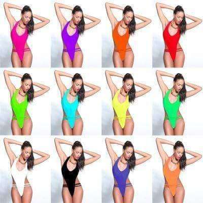 Lila Nikole Apparel & Accessories > Clothing > Swimwear Lila Nikole Bungee One Piece Swimsuit with Brazilian Cut Bottom