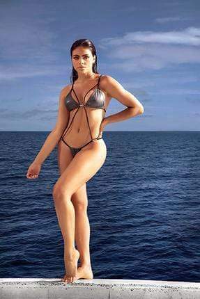 Mapale Apparel & Accessories > Clothing > Swimwear Gray Adjustable Strap Triangle Top Monokini Swimwear Gray Adjustable Strap Triangle Top Monokini Swimwear | MAPALE 6608