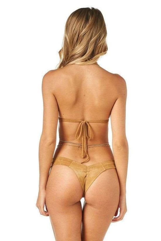 Montce Swimwear Apparel & Accessories > Clothing > Swimwear Medium / Nude Montce Swim Tan Faux Suede Uno Swimsuit Swimwear Bottom