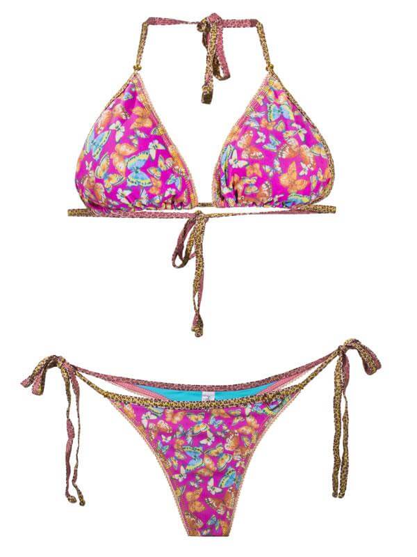 Montoya Apparel & Accessories > Clothing > Swimwear One Size / Print Liliana Montoya Brasilerita Butterfly Print Triangle Top & Micro Thong Bottom Montoya Brasilerita Butterfly Luxury Thong Gstring Micro Bikini | B064AR