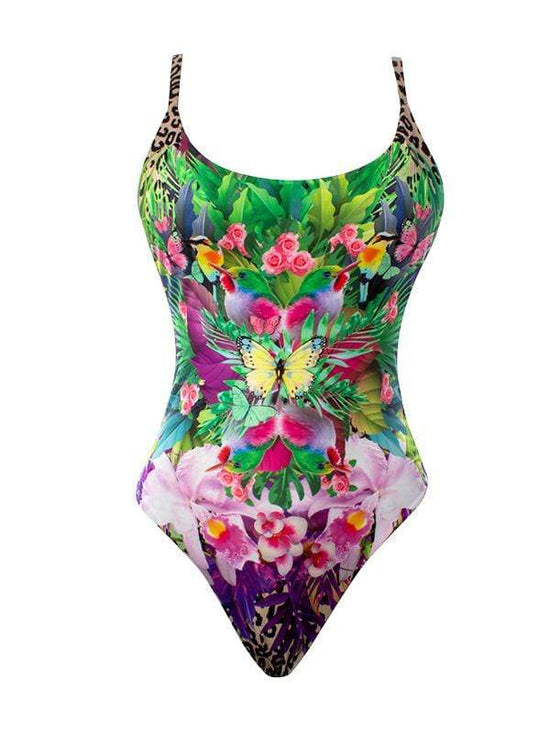 Montoya Apparel & Accessories > Clothing > Swimwear Small / Print Liliana Montoya GAiA Amazonia Jaguar Adjustable Strap One Piece Trikini 2021 Sexy Liliana Montoya GAiA Amazonia Jaguar One Piece Trikini