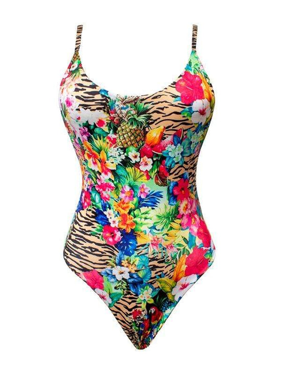 Montoya Apparel & Accessories > Clothing > Swimwear Small / Print Liliana Montoya GAiA Rainforest Tiger Adjustable Strap One Piece Trikini 2021 Sexy Liliana Montoya GAiA Rainforest Tiger One Piece Trikini