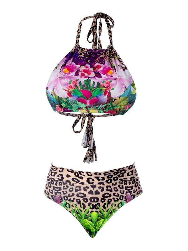 Montoya Apparel & Accessories > Clothing > Swimwear Small / Small / Print Liliana Montoya GAiA Amazonia Jaguar Halter Top & High Waist Bottom Set 2021 Liliana Montoya GAiA Amazonia Jaguar Halter High Waist Bikini