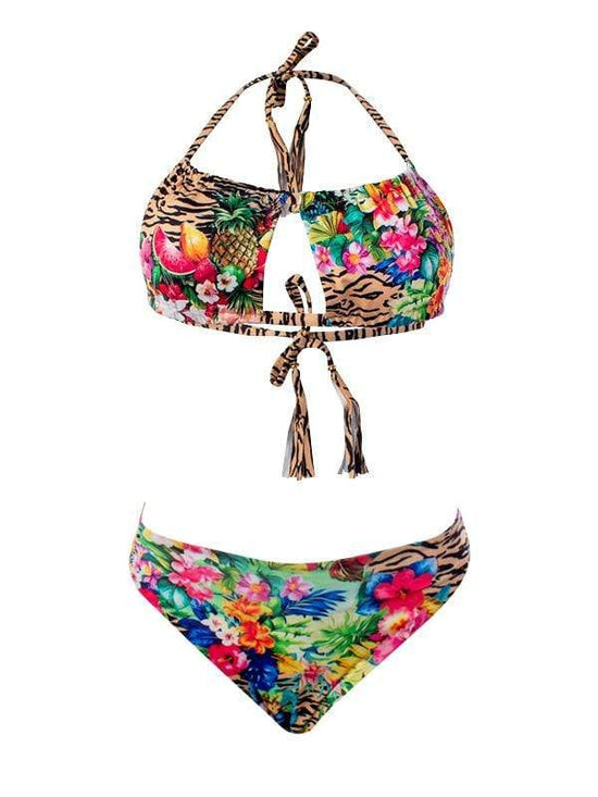 Montoya Apparel & Accessories > Clothing > Swimwear Small / Small / Print Liliana Montoya GAiA Rainforest Tiger Bandeau Top & Cheeky Bottom Set 2021 Sexy Liliana Montoya GAiA Rainforest Tiger Bandeau Cheeky Bottom