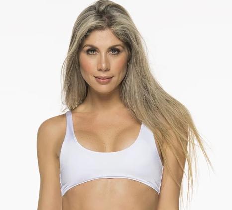 Montoya Apparel & Accessories > Clothing > Swimwear Small / White Liliana Montoya White Bikini Shiny Top Bikini Swimwear Separate Liliana Montoya Black Bikini Shiny Top Bikini Swimwear Se