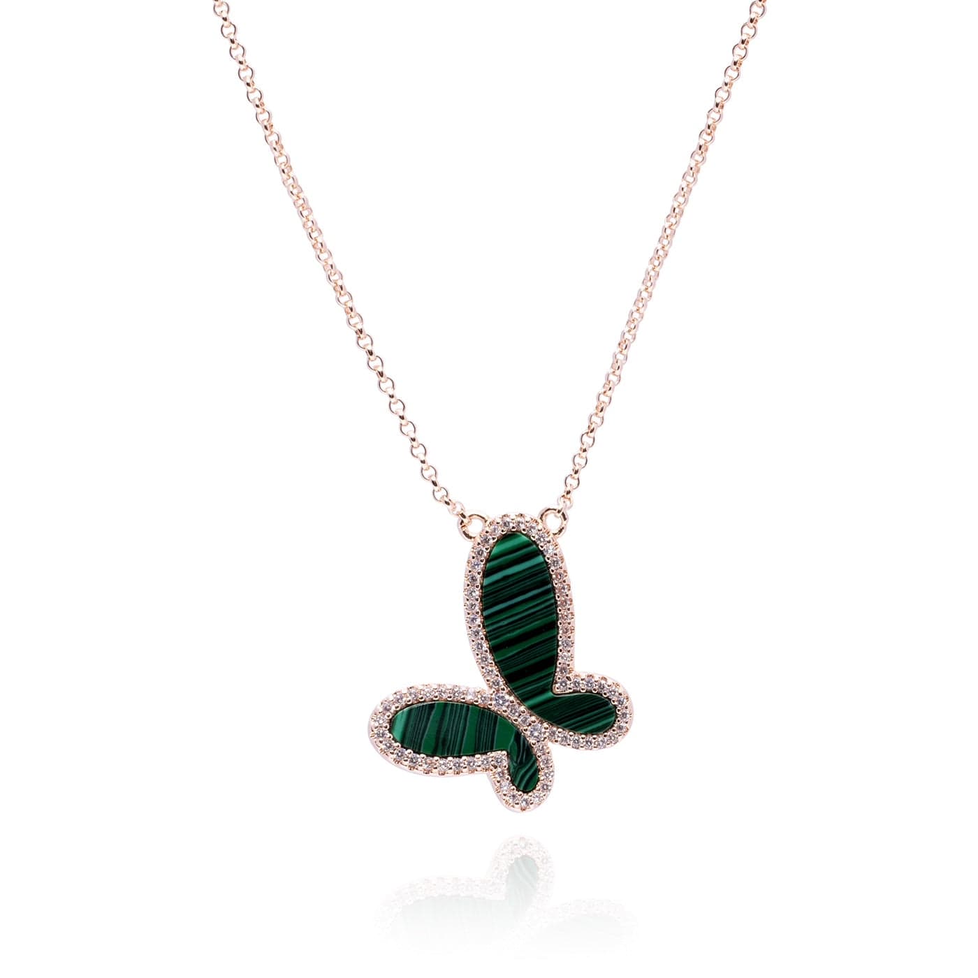 Olga Nikoza Necklace Malachite Malachite Gold Butterfly Necklace