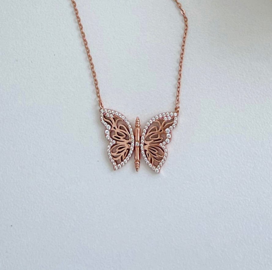 OlgaNikoza Gorgeous silver butterfly necklace