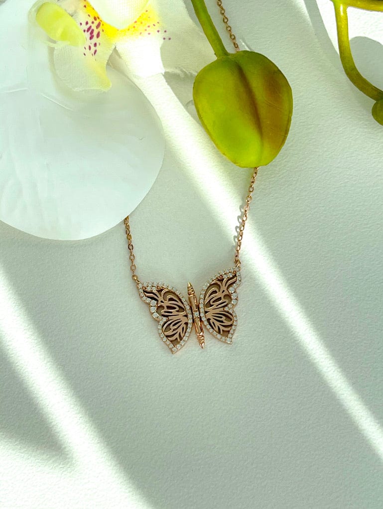 OlgaNikoza Gorgeous silver butterfly necklace