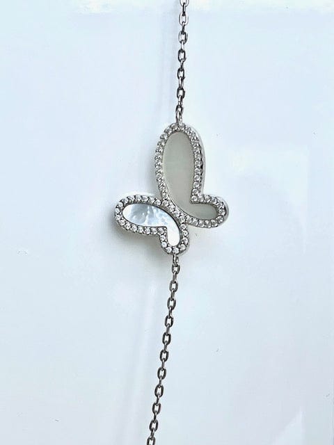 OlgaNikoza Long Rose Gold Silver Butterfly Neckless