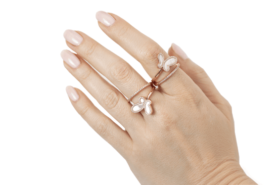 OlgaNikoza Rings Rose Gold Swirl Butterfly Ring