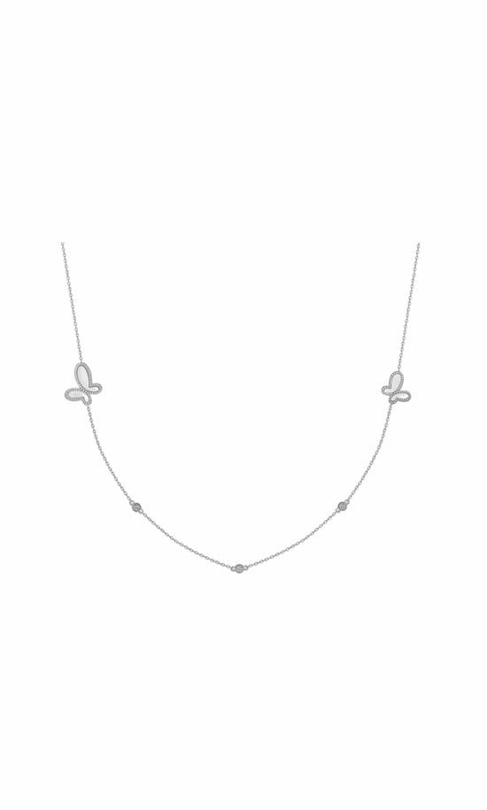 OlgaNikoza Silver Long Silver Butterfly Neckless